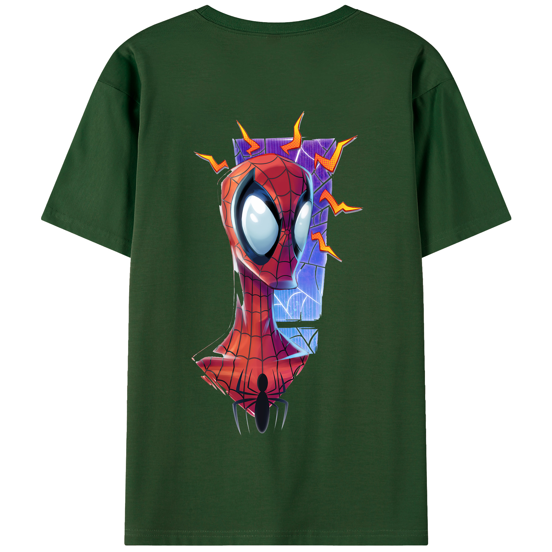 （画像用） Spider Man スパイダーマン 綿100％半袖Tシャツ（背面プリント）